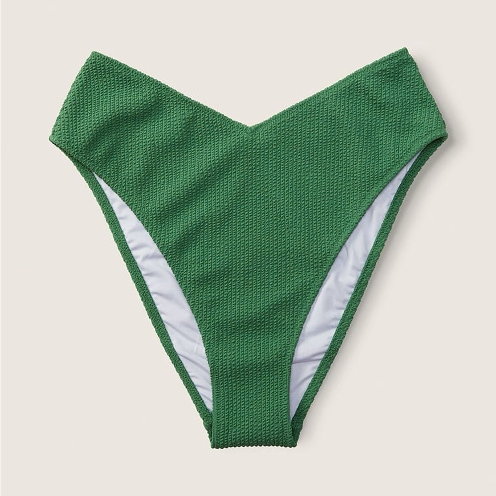 Victoria Secret, Forest Pine Green High Waisted Crinkle Bikini Bottom, size S/P